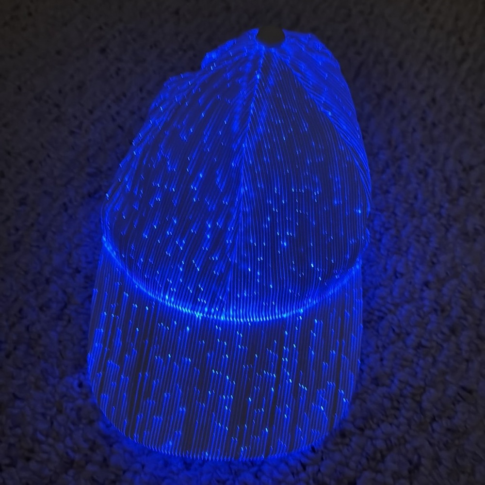 Fiber Optic Cap LED hat 7 Colors Luminous Glowing EDC Baseball Hats USB white - Picture 4 of 17